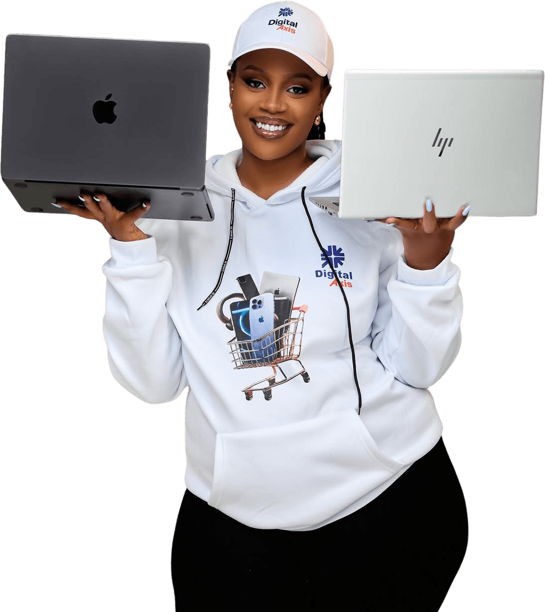 Digital Axis customer with two laptops