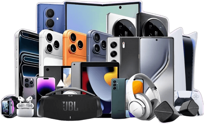 Collection of phones, tablets, and accessories