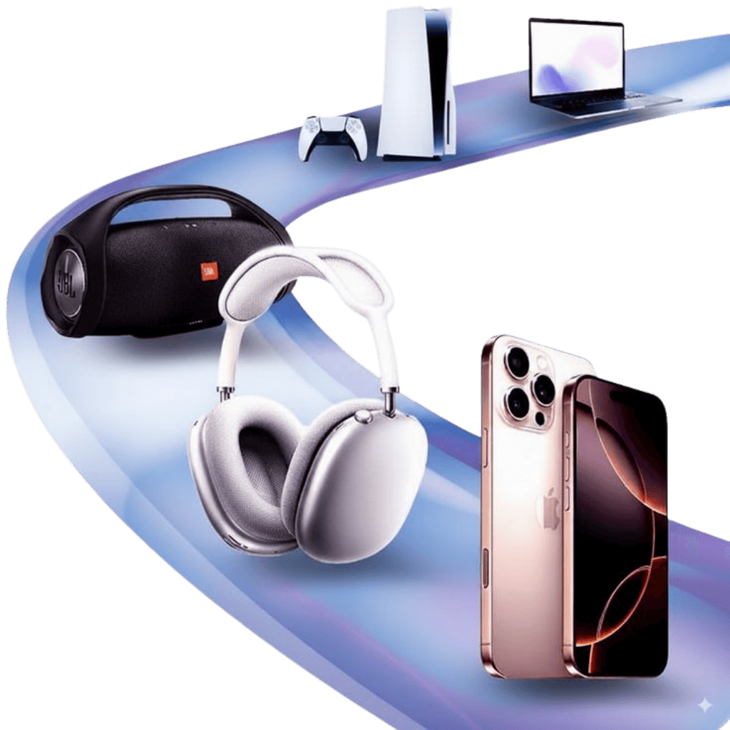 Phones, laptops, headphones, and other devices we sell